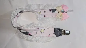 Princess Kitty Plush Ruffle Deluxe Pacifier Clip