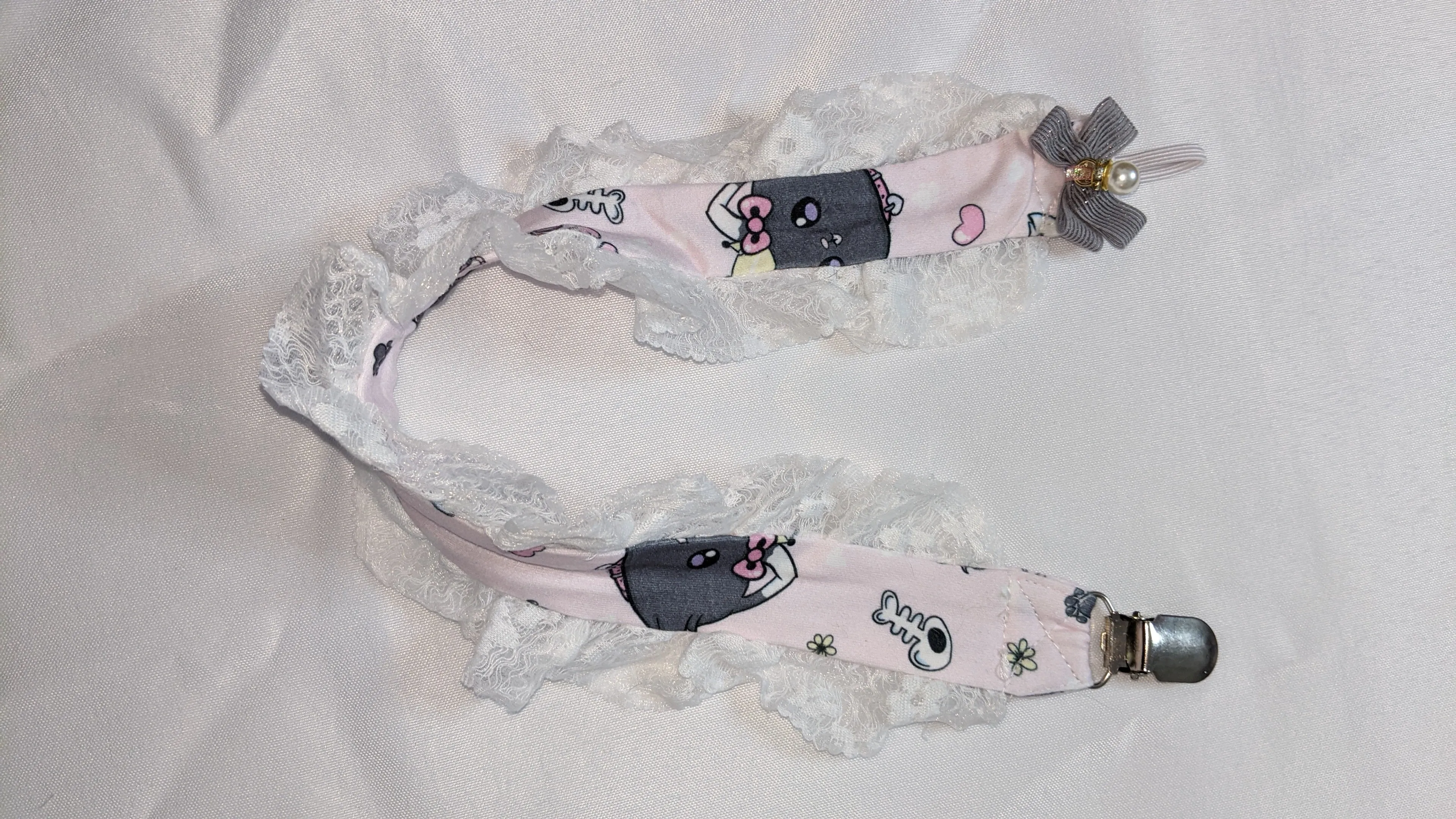 Princess Kitty Plush Ruffle Deluxe Pacifier Clip