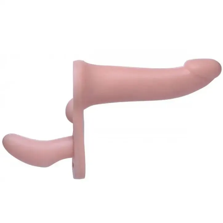 Realistic Feel Flesh Pink Double Penetration Strap-on Dildos Couples