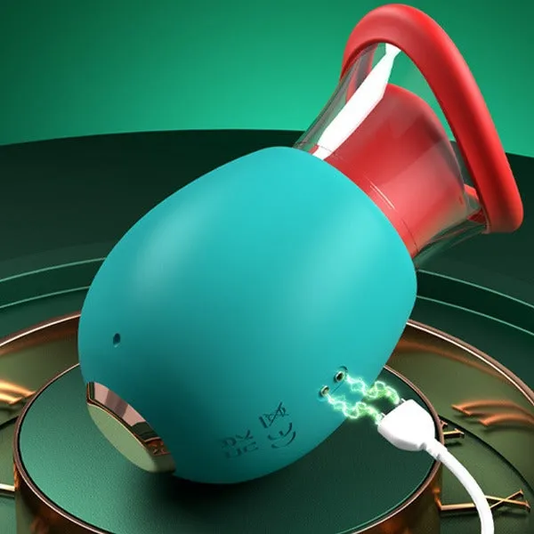 Removable Mouth Clit Stimluator - Cherry Oral Sucking Tongue Licking Women Sex Toy