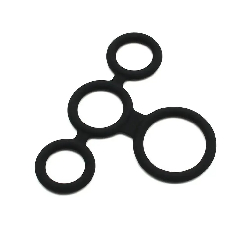 Rimba Silicone Black Cock Ring and Ball Splitter for Him