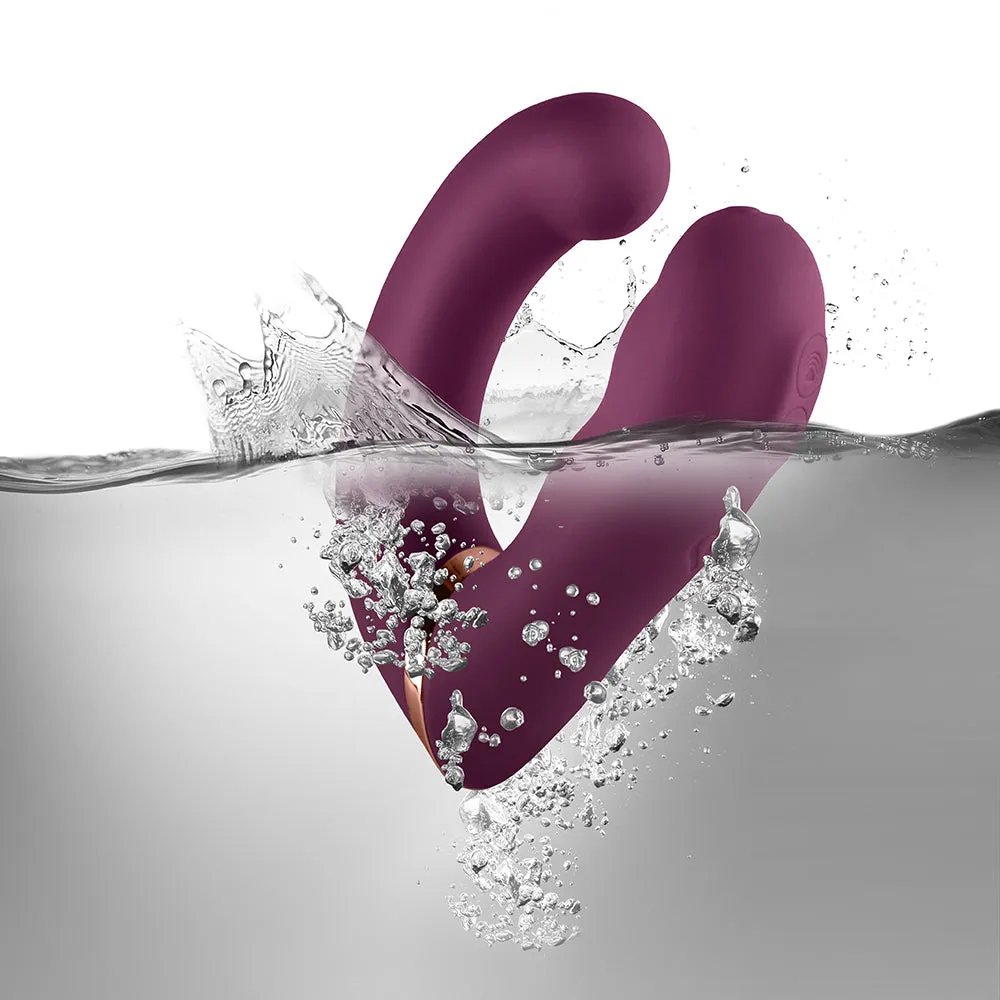 Rocks-Off Gemini Dual Stimulator Burgundy