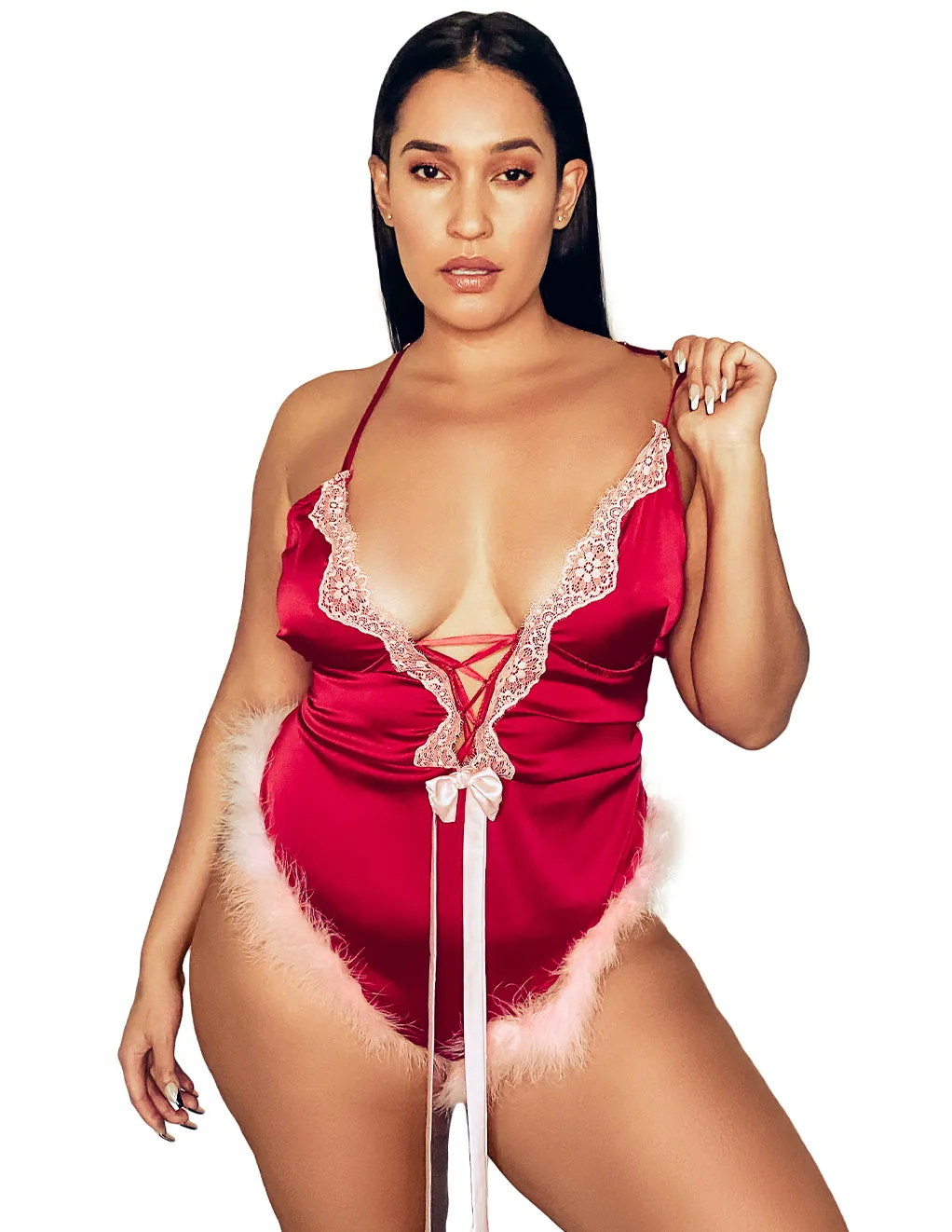 Roma Marabou Satin Teddy