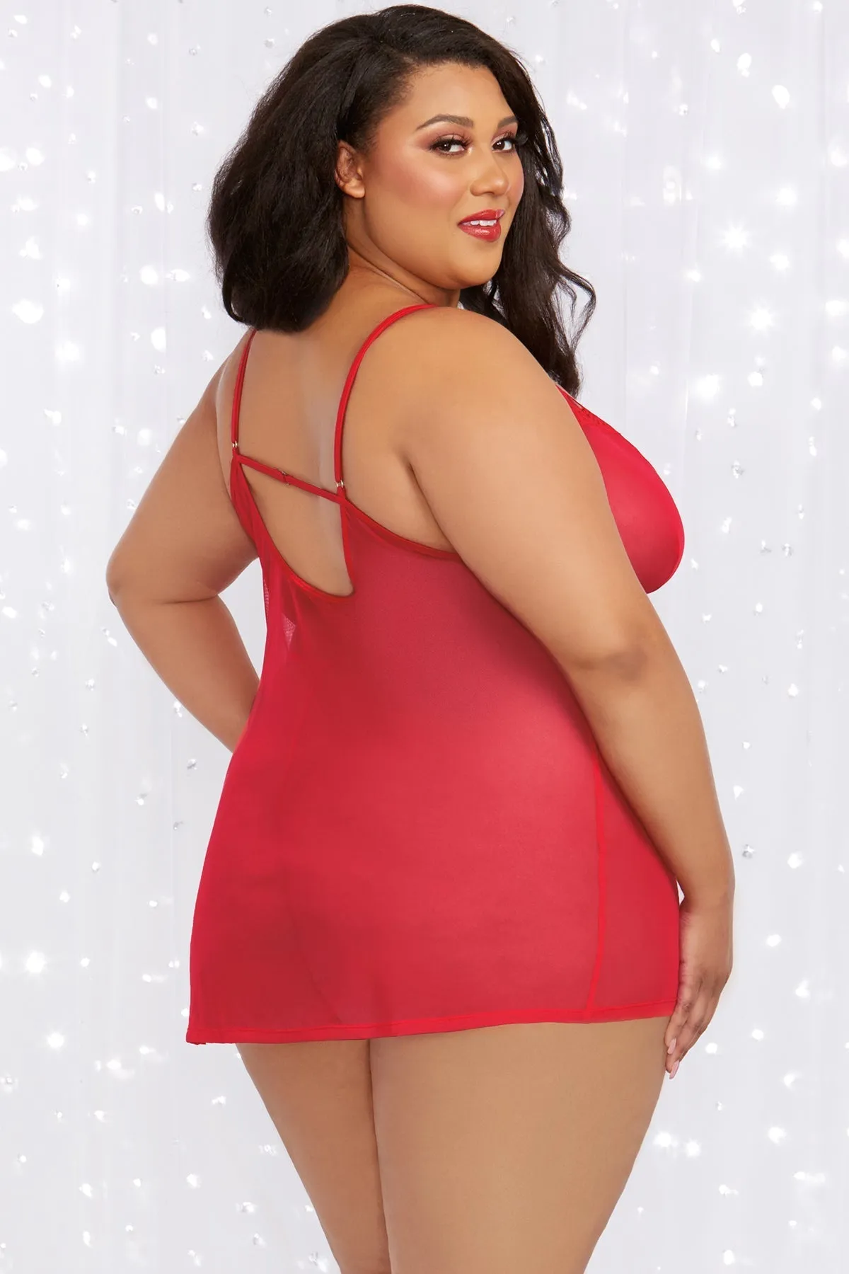 Sheer Mesh Chemise & Robe Set