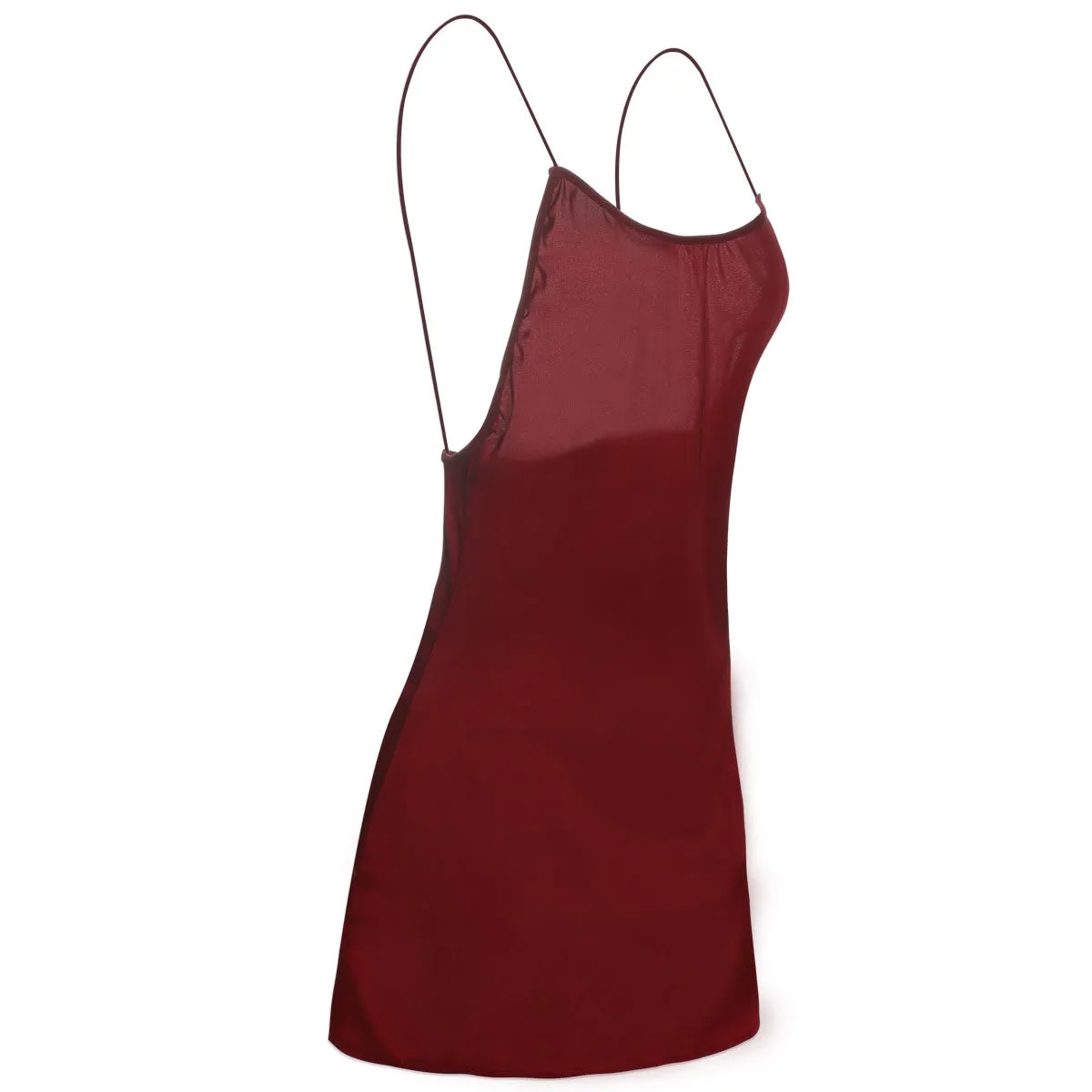 Simulated Silk Home Sexy Suspenders Nightgown 7170