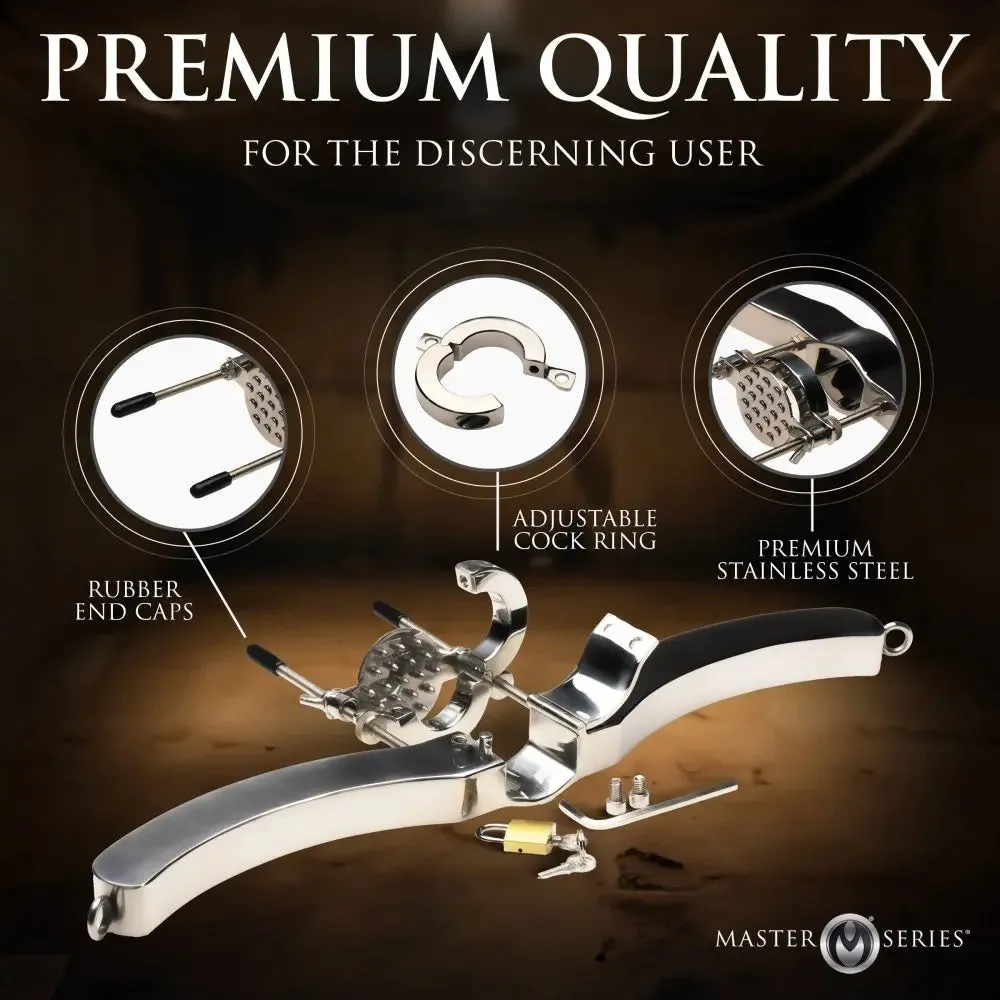 Stainless Steel Humbler with Ball Crusher Cock and Ball Torture BDSM