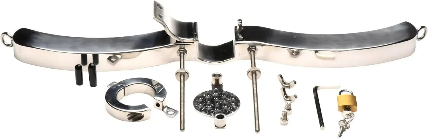 Stainless Steel Humbler with Ball Crusher Cock and Ball Torture BDSM