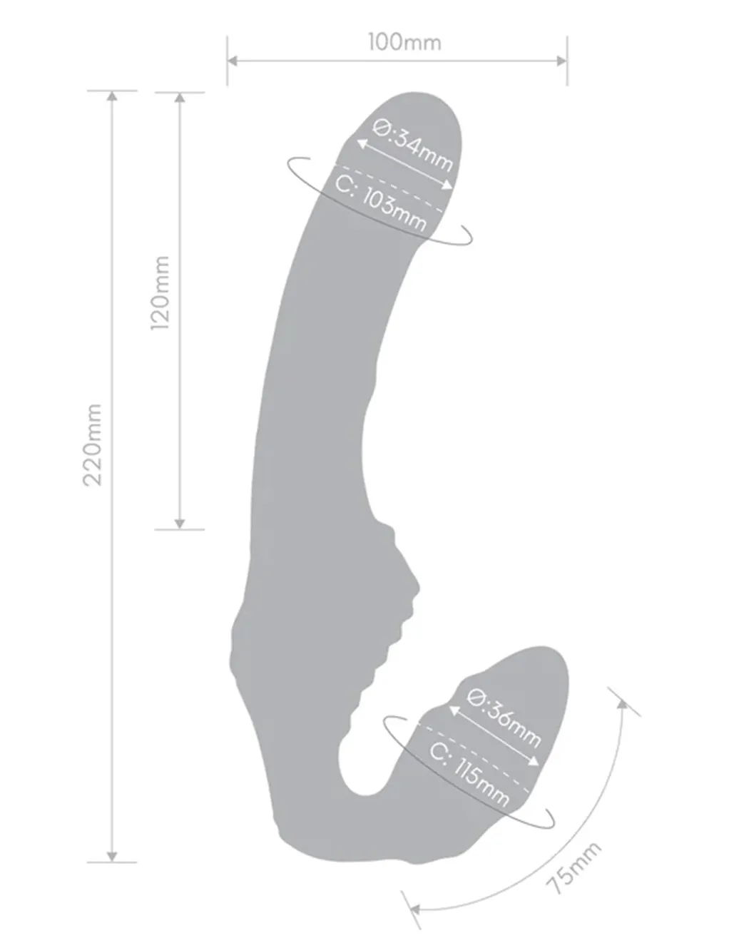 Strapless Together Vibrating Strapless Strap-On