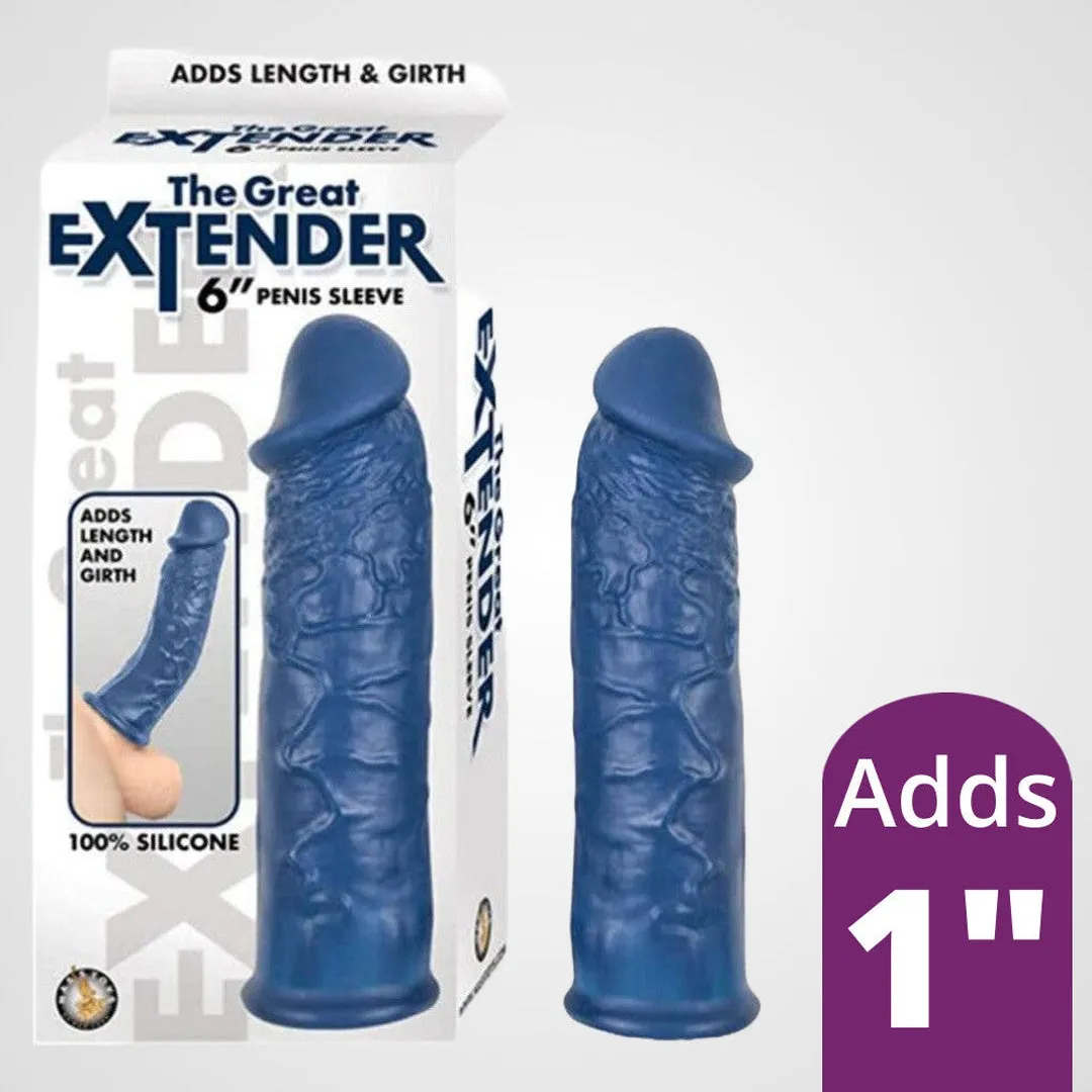 The Great Extender 6 Penis Sleeve - Blue