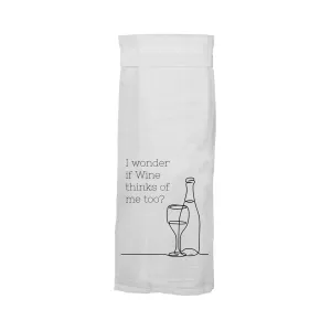 Twisted Wares I Wonder If Wine Thinks Of Me Too? Flour Towel