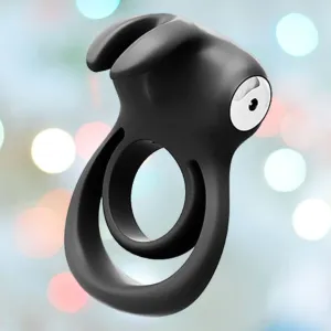Vedo Thunder Bunny Dual Cock Ring - Black Pearl