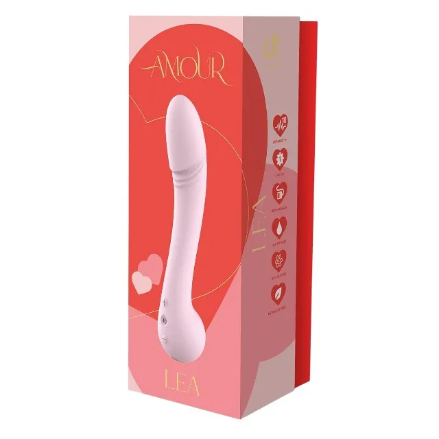Vibrator DREAMTOYS Amour Lea Flexible Vibe. din silicon moale și flexibil. 10 funcții de vibrație. lungime 22.1 cm. roz