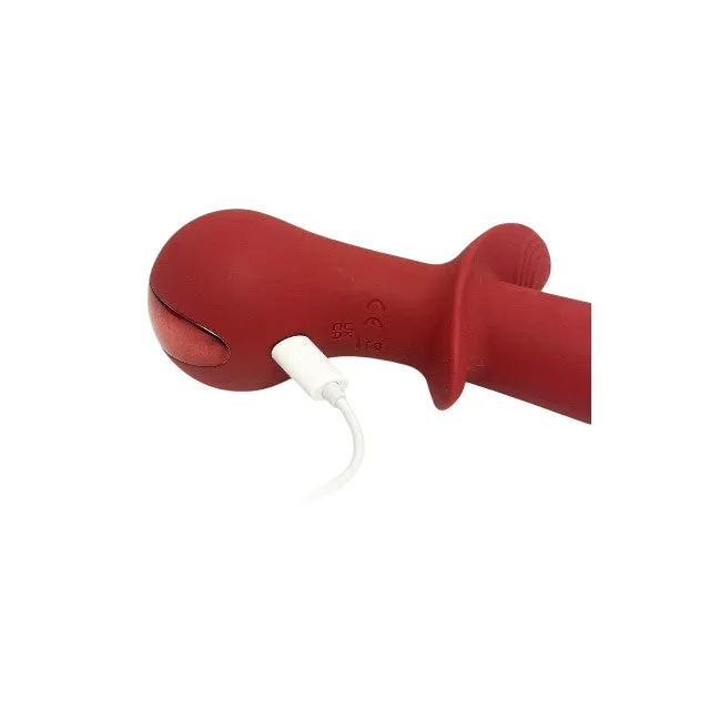 Vibrator DREAMTOYS Amour Loulou. pentru stimularea clitorisului și punctului G. 10 funcții de vibrație. lungime 21.7 cm. roșu