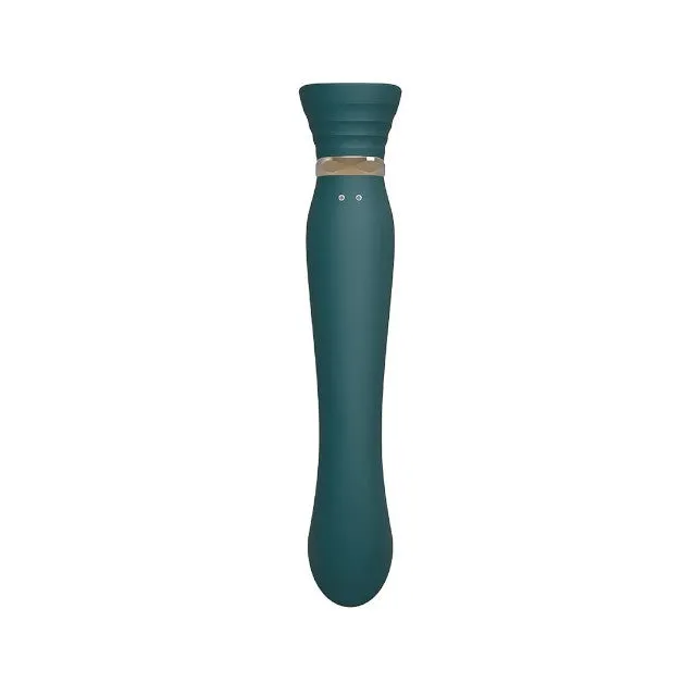 Vibrator ZALO QUEEN. cu piatră Swarovski. control prin aplicație. 8 funcții de pulsații. 8 funcții de vibrație. verde