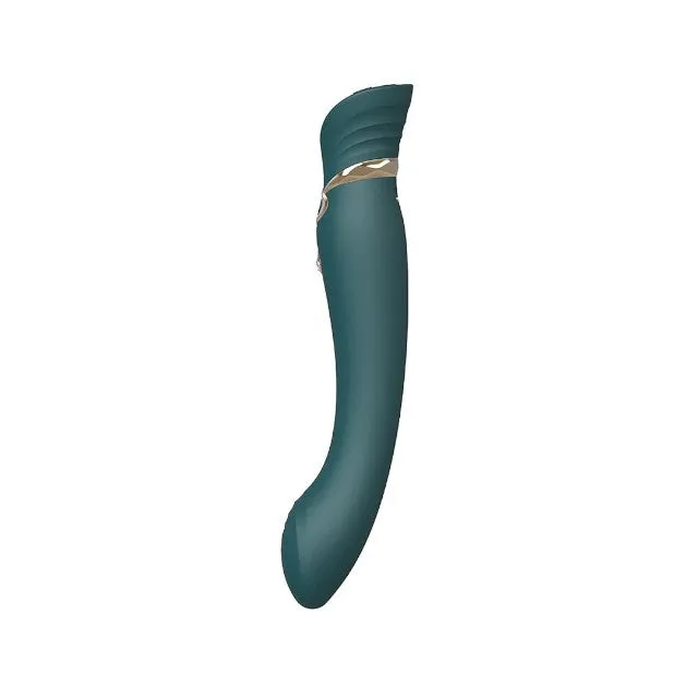 Vibrator ZALO QUEEN. cu piatră Swarovski. control prin aplicație. 8 funcții de pulsații. 8 funcții de vibrație. verde