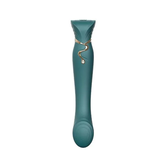 Vibrator ZALO QUEEN. cu piatră Swarovski. control prin aplicație. 8 funcții de pulsații. 8 funcții de vibrație. verde