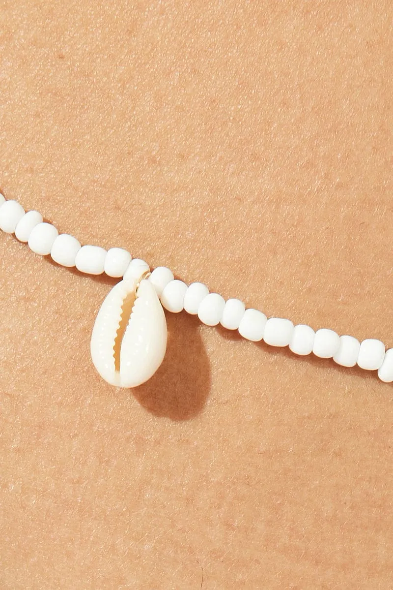 White Shell Detail Belly Chain