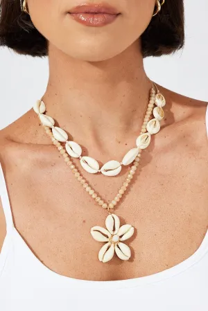 White Shell Detail Necklace