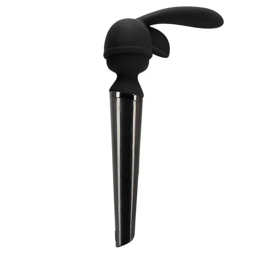 You2toys Silicone Black Rechargeable Wand Vibrator with 2 Attachments