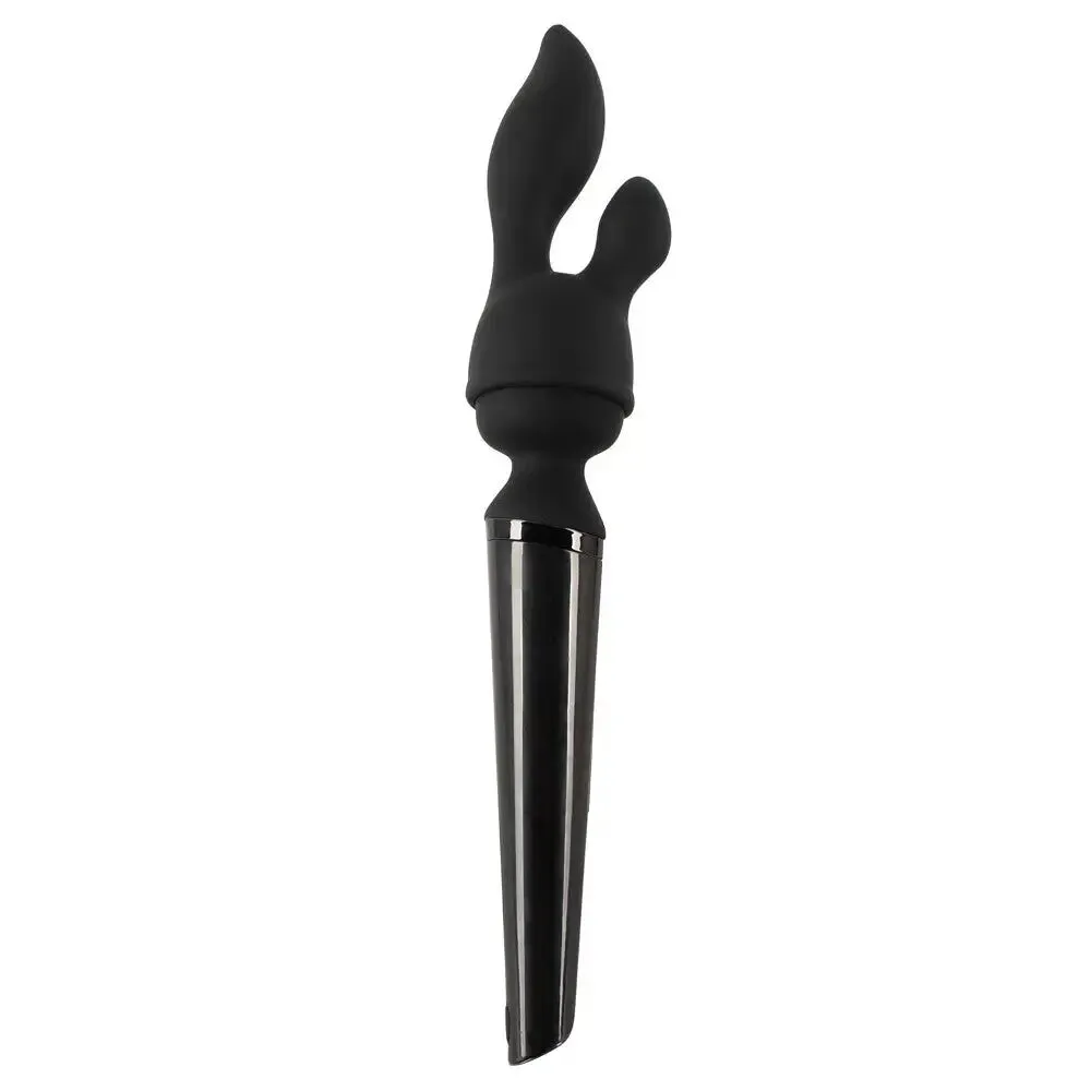 You2toys Silicone Black Rechargeable Wand Vibrator with 2 Attachments