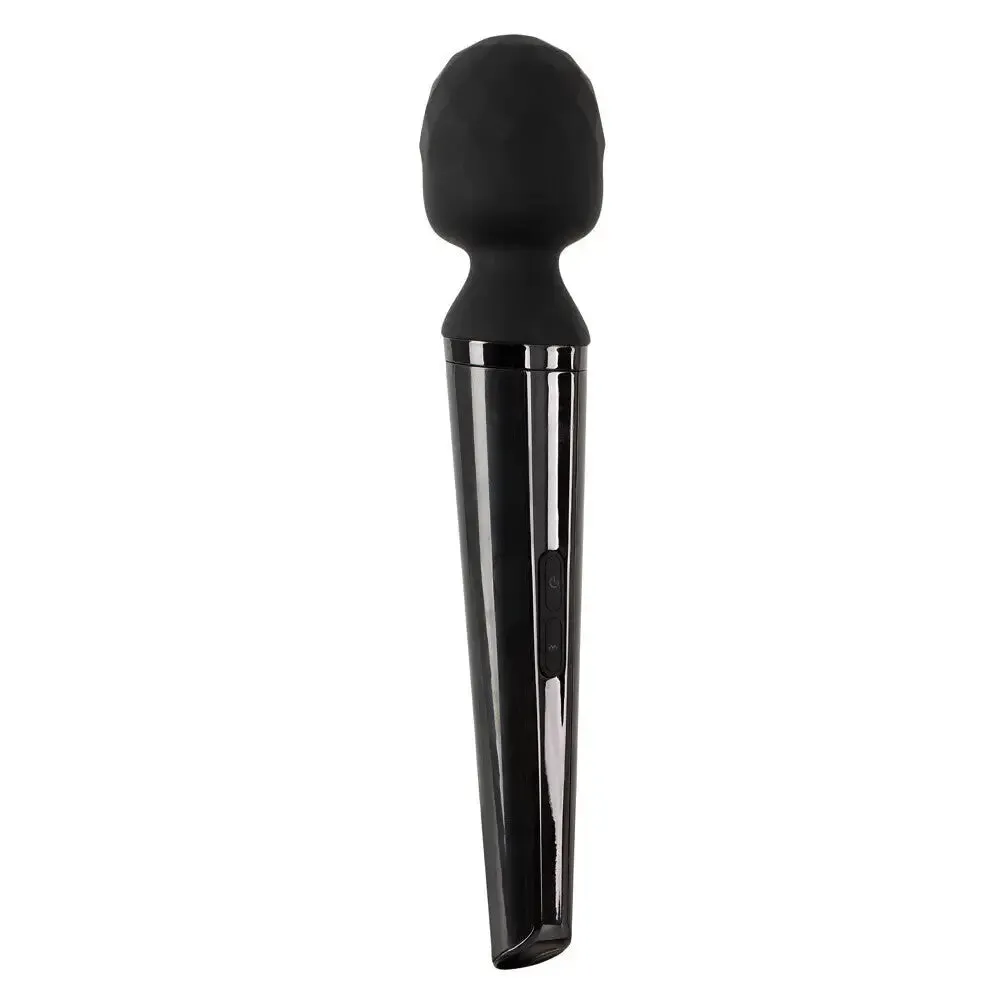 You2toys Silicone Black Rechargeable Wand Vibrator with 2 Attachments