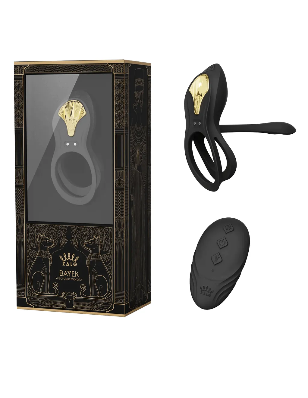 Zalo Bayek Remote Control Vibrating Dual Ring